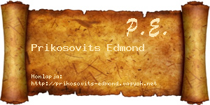 Prikosovits Edmond névjegykártya